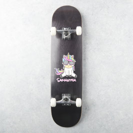 Skateboard Raiinbow Unicorn Pegatina