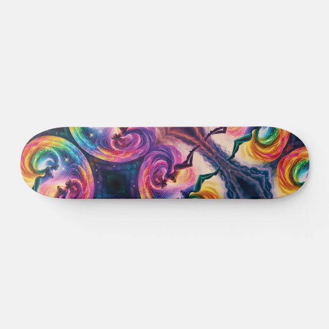 Skateboard Rainbow Heaven Cosmic Galaxy Feminine Energy Sk8r (Horz)