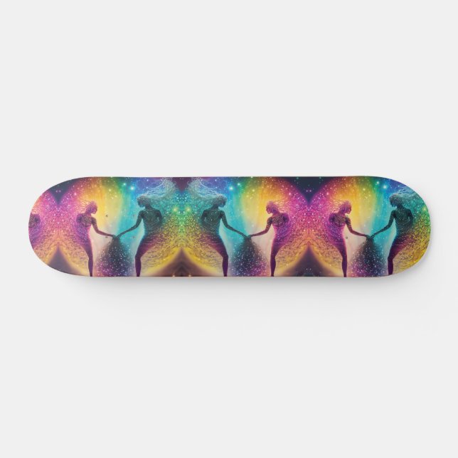 Skateboard Rainbow Trance Disco Galaxia Cósmica Soulmates Sk8 (Horz)