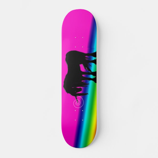 Skateboard Rainbow Unicorn (Anverso)