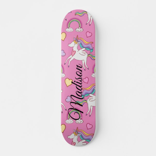 Skateboard Rainbow unicorn  (Anverso )