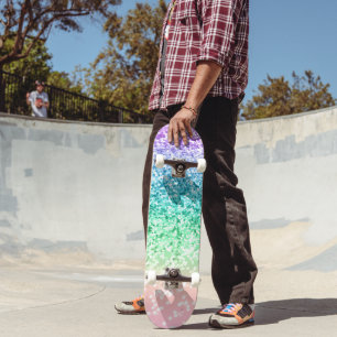 Skateboard Rainbow Unicorn Purpurina 4