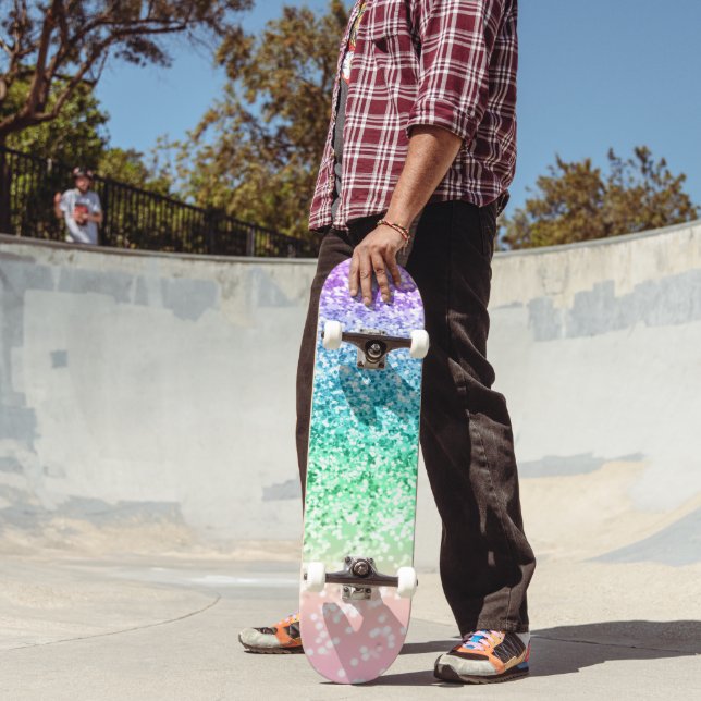 Skateboard Rainbow Unicorn Purpurina 4 (Exterior 2)