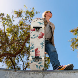 Skateboard Rama floral botánica elegante