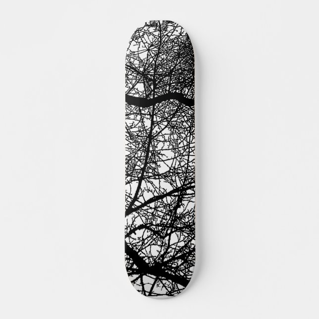 Skateboard Ramas de árbol en blanco (Anverso )