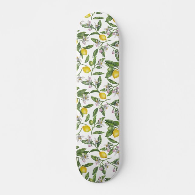Skateboard Ramas de limón con flores y fruta (Anverso )