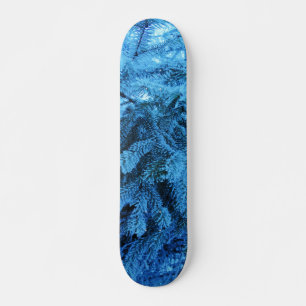 Skateboard Ramas prudentes cubiertas de nieve y cristales de