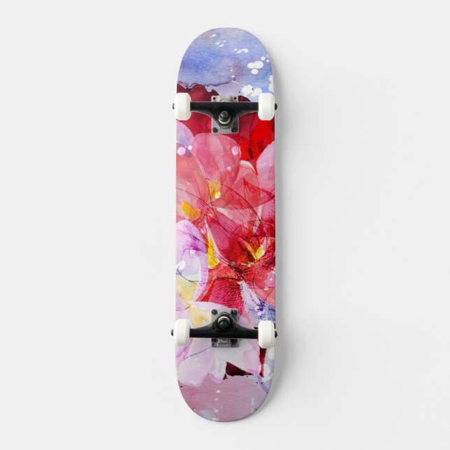 Skateboard Ramo hermoso de flores (Anverso)