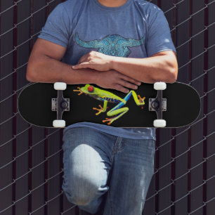 Skateboard Rana de árbol pintado con ojos rojos