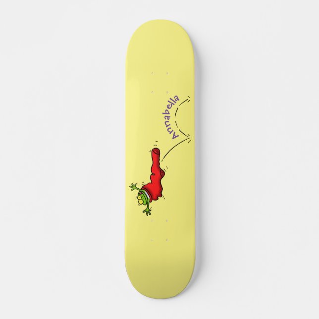Skateboard Rana dulce en un personalizado de salto de calcetí (Anverso )