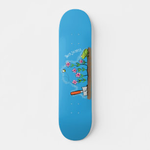 Skateboard Rana y abeja en el ilustracion personalizado de ja