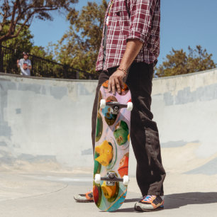 Skateboard Ranas de Carnaval Retro