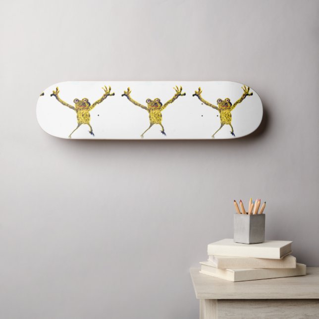 Skateboard Ranas divertidas de arte animal (Arte de pared (horz))