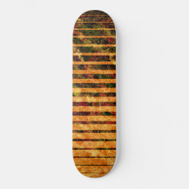 Skateboard Raras rayas naranjas y pequeños cuadrados raspados