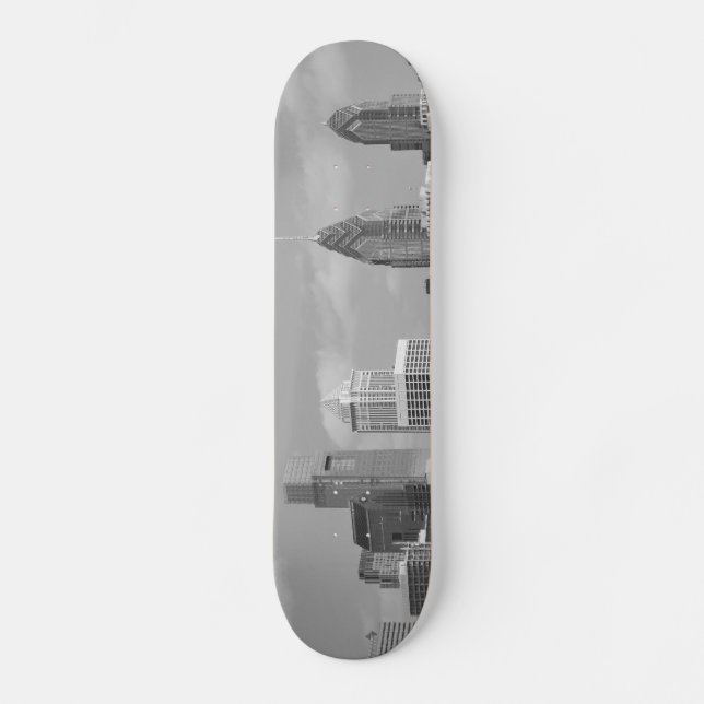 Skateboard Rascacielos Philadelphia en blanco y negro (Anverso)
