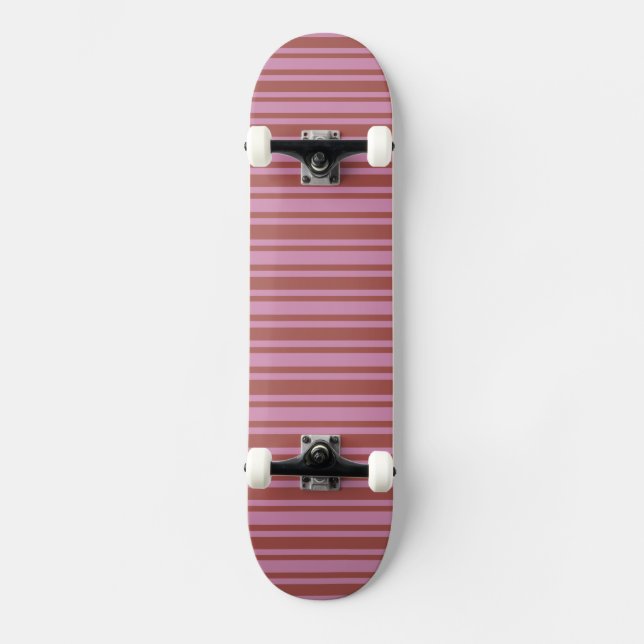 Skateboard Raspador rosa / Raspberry Stripes personalizado (Anverso)