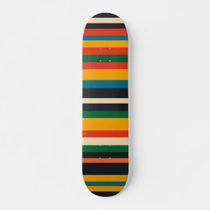 Skateboard Rastafarian Multi Color Moderno Stripes Patrón