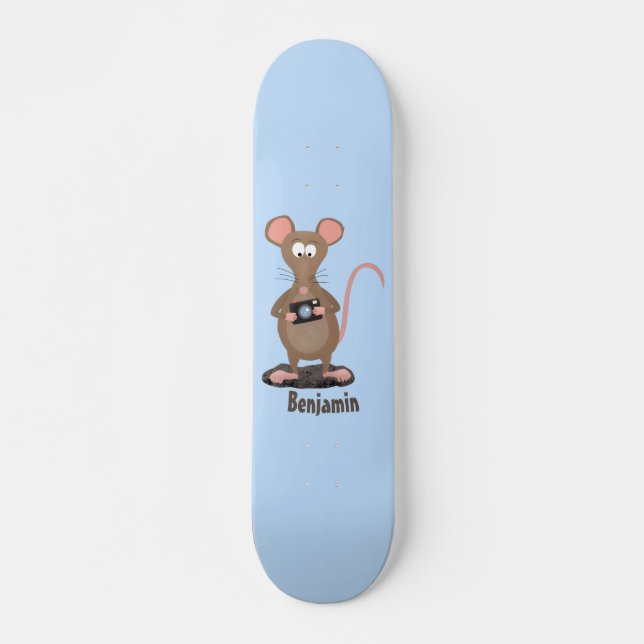 Skateboard Rata divertida con ilustracion de personalizado de (Anverso )