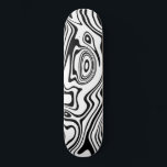 Skateboard rayado de ondulación blanca negra elegi<br><div class="desc">Colores personalizados - Resumen Warped Black and White Wavy Striped Skateboard - Personalizable - o elige / agrega tu color de fondo favorito ! Diseño MIGNED</div>