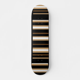Skateboard rayado negro marrón