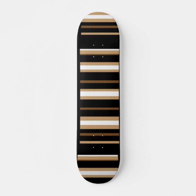Skateboard rayado negro marrón (Anverso )