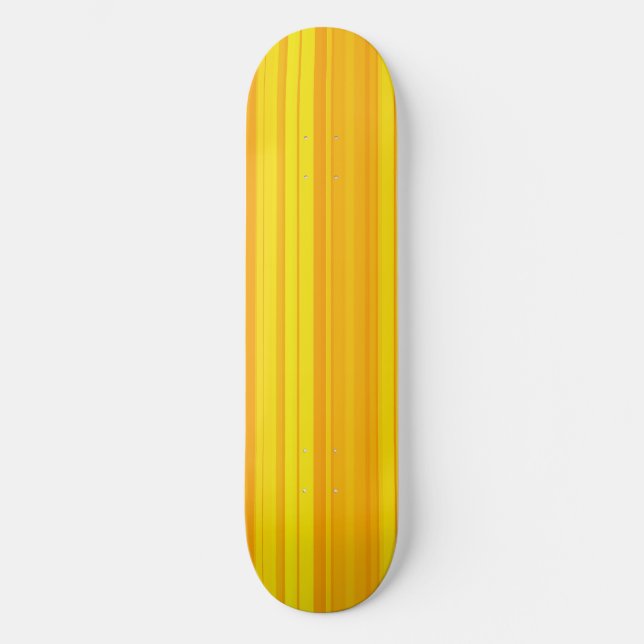 Skateboard Rayas amarillas naranjas (Anverso)