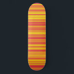 Skateboard Rayas amarillas rojas naranja<br><div class="desc">patineta de rayas amarillas rojas naranja</div>