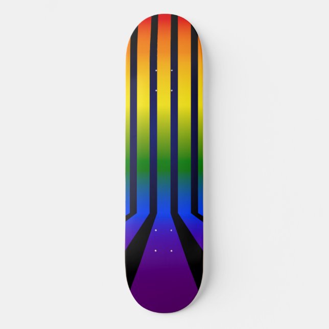 Skateboard Rayas arcoiris (Anverso)