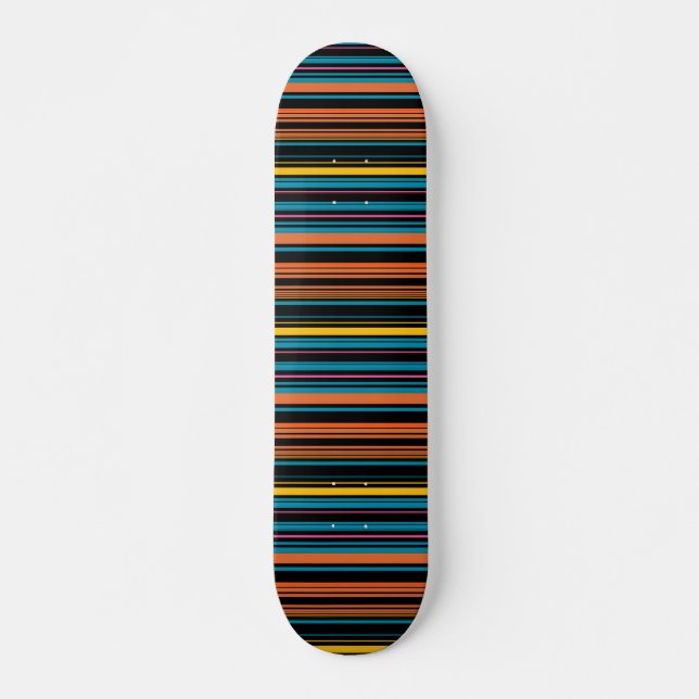 Skateboard Rayas azules negras lindas (Anverso )