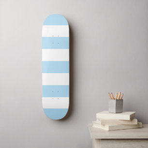 Skateboard Rayas azules, rayas blancas, patrón rayado