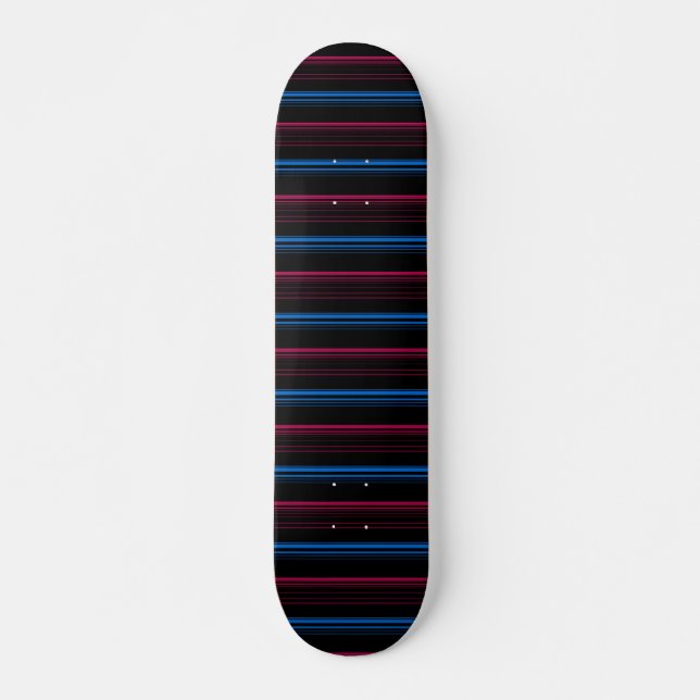Skateboard Rayas azules rosadas lindas  (Anverso )