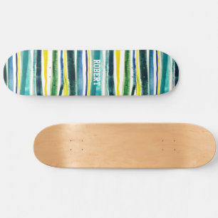 Skateboard Rayas azules y verdes