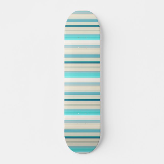 Skateboard Rayas blancas aqua lindas (Anverso )