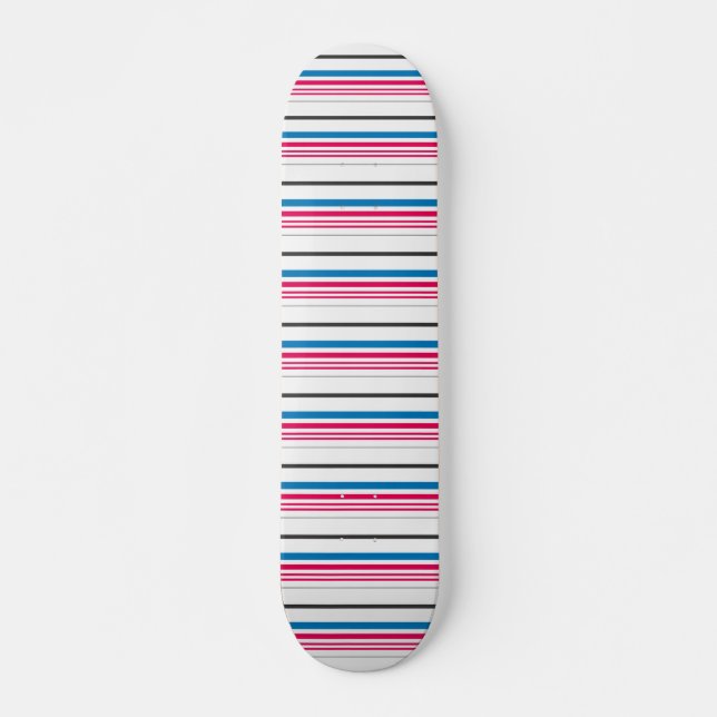 Skateboard Rayas blancas azules lindas (Anverso )