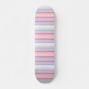 Skateboard Rayas blancas rosadas lindas