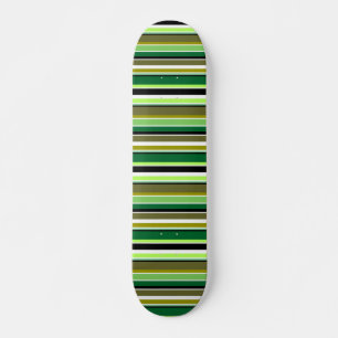 Skateboard Rayas blancas verdes lindas