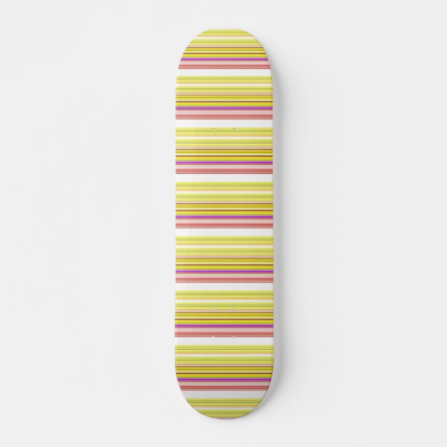 Skateboard Rayas blancas y amarillas lindas (Anverso )