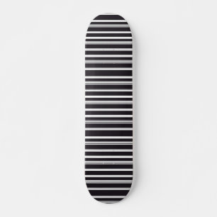 Skateboard Rayas blancas y negras lindas