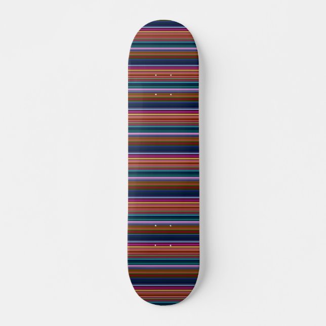 Skateboard Rayas coloridas retro lindas (Anverso )