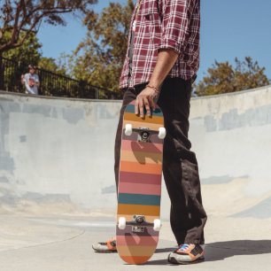 Skateboard Rayas de acuarela de puesta de sol