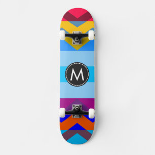 Skateboard Rayas de Chevron Chic de Moda Patrón #6