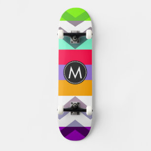 Skateboard Rayas de Chevron Chic de Moda Patrón #8