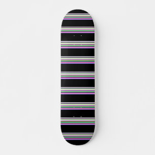 Skateboard Rayas de neón coloridas lindas