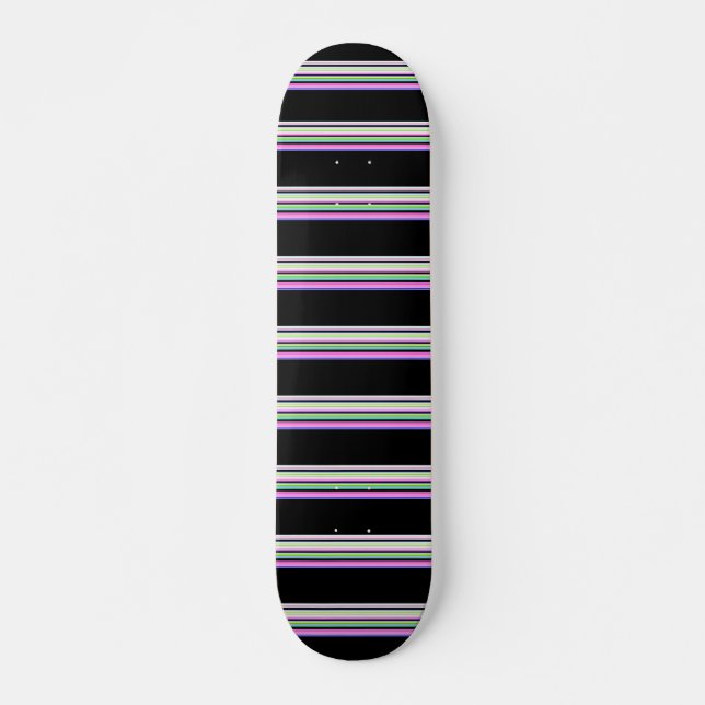 Skateboard Rayas de neón coloridas lindas (Anverso )