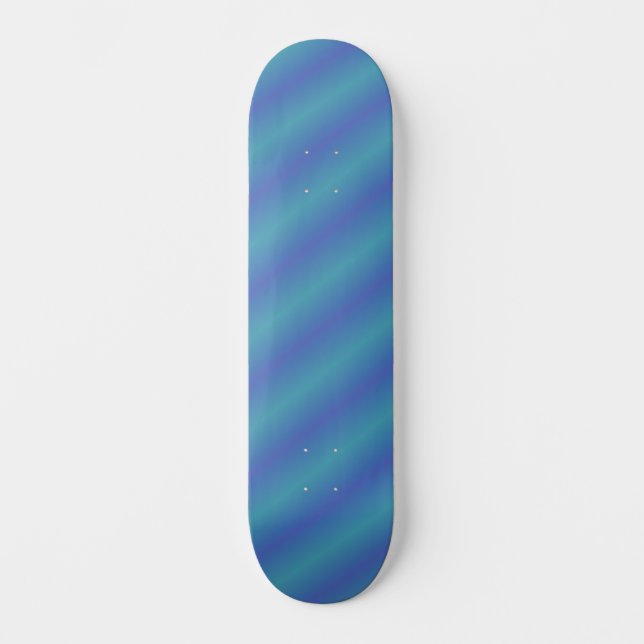 Skateboard Rayas de ómbre azul y verde retro de Guay (Anverso)