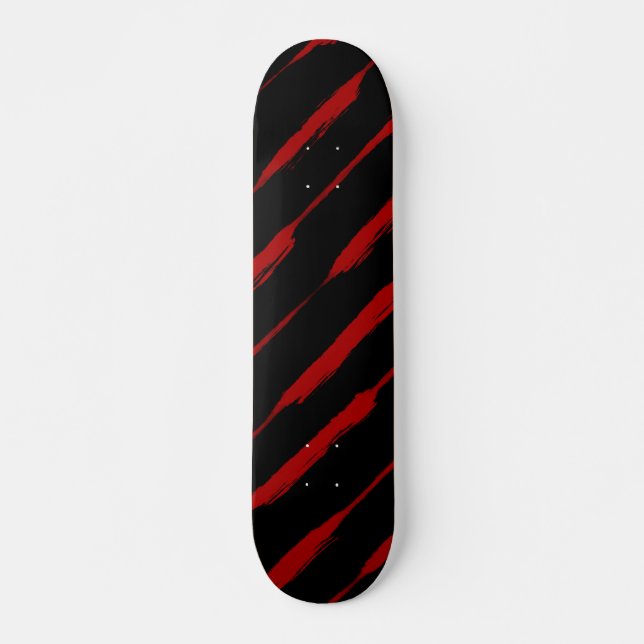 Skateboard Rayas de Tinta en Rojo (Anverso )