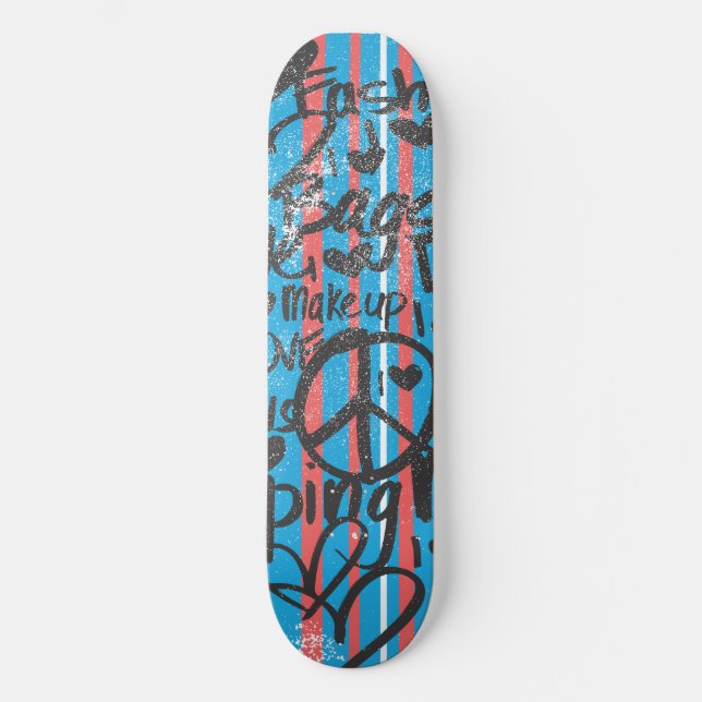 Skateboard Rayas delgadas Aqua (Anverso)