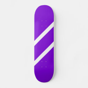 Skateboard Rayas diagonales blancas negras Guay Bold Purple S