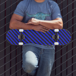 Skateboard Rayas diagonales delgadas en negro y azul
