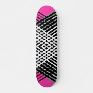 Skateboard Rayas entrelazadas en blanco y negro y gris sobre